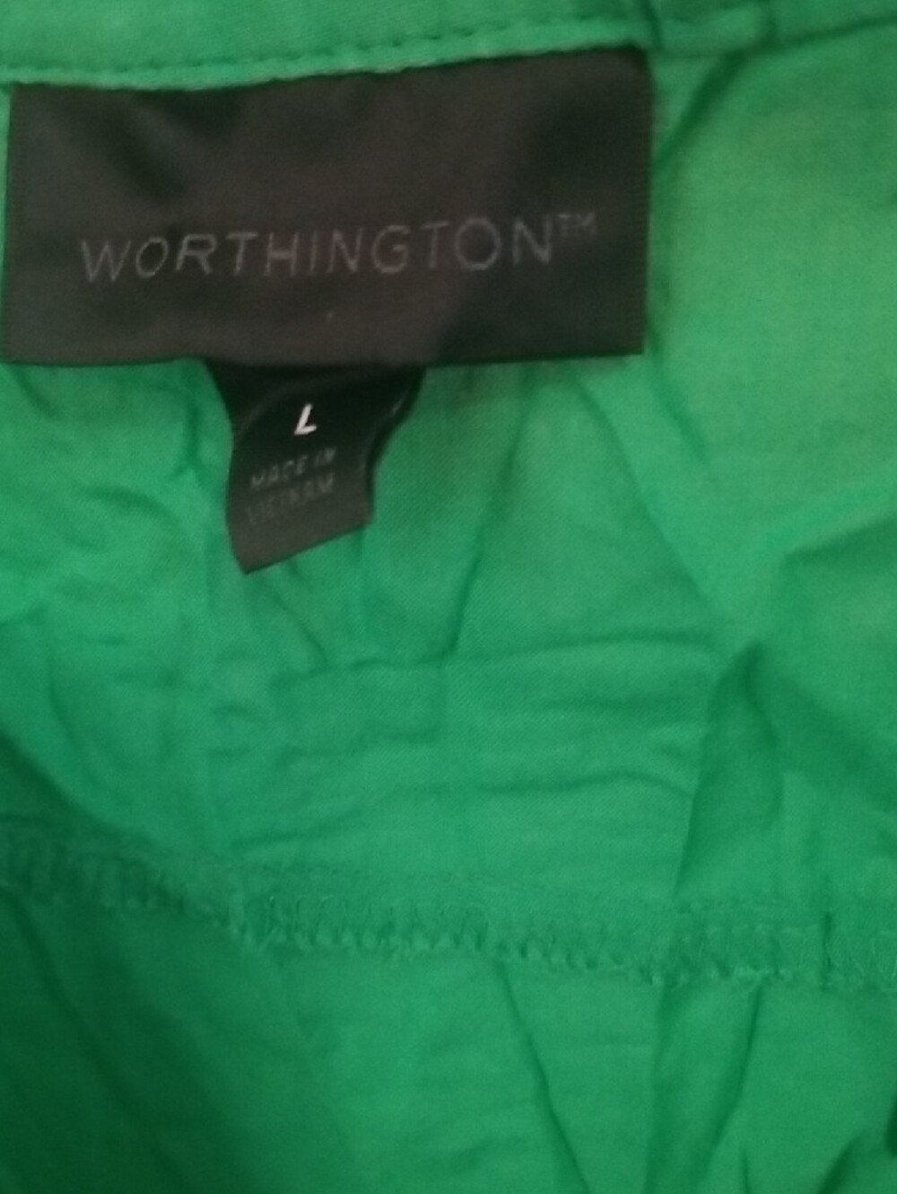 Worthington Bright Green Long-Sleeve Button-Front Blouse - Picture 5 of 6